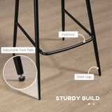 Faux Leather Bar Stools 45cm Wide in Set Of 2 - Velmora
