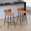 Faux Leather Bar Stools 45cm Wide in Set Of 2 - Velmora