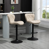 Faux Leather Bar Stools 46.5cm Wide in Set Of 2 - Velmora