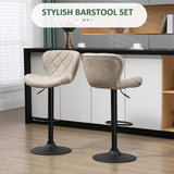Faux Leather Bar Stools 46.5cm Wide in Set Of 2 - Velmora