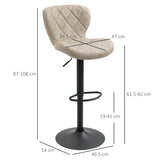 Faux Leather Bar Stools 46.5cm Wide in Set Of 2 - Velmora