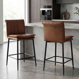 Faux Leather Bar Stools 47cm Wide in Set Of 2 - Lansdowne