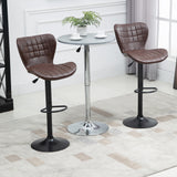 Faux Leather Bar Stools 47cm Wide in Set Of 2 - Velmora