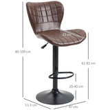Faux Leather Bar Stools 47cm Wide in Set Of 2 - Velmora