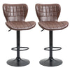 Faux Leather Bar Stools 47cm Wide in Set Of 2 - Velmora
