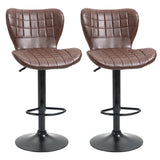Faux Leather Bar Stools 47cm Wide in Set Of 2 - Velmora