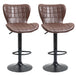 Faux Leather Bar Stools 47cm Wide in Set Of 2 - Velmora