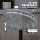 Faux Leather Bar Stools 57cm Wide in Set Of 2 - Velmora