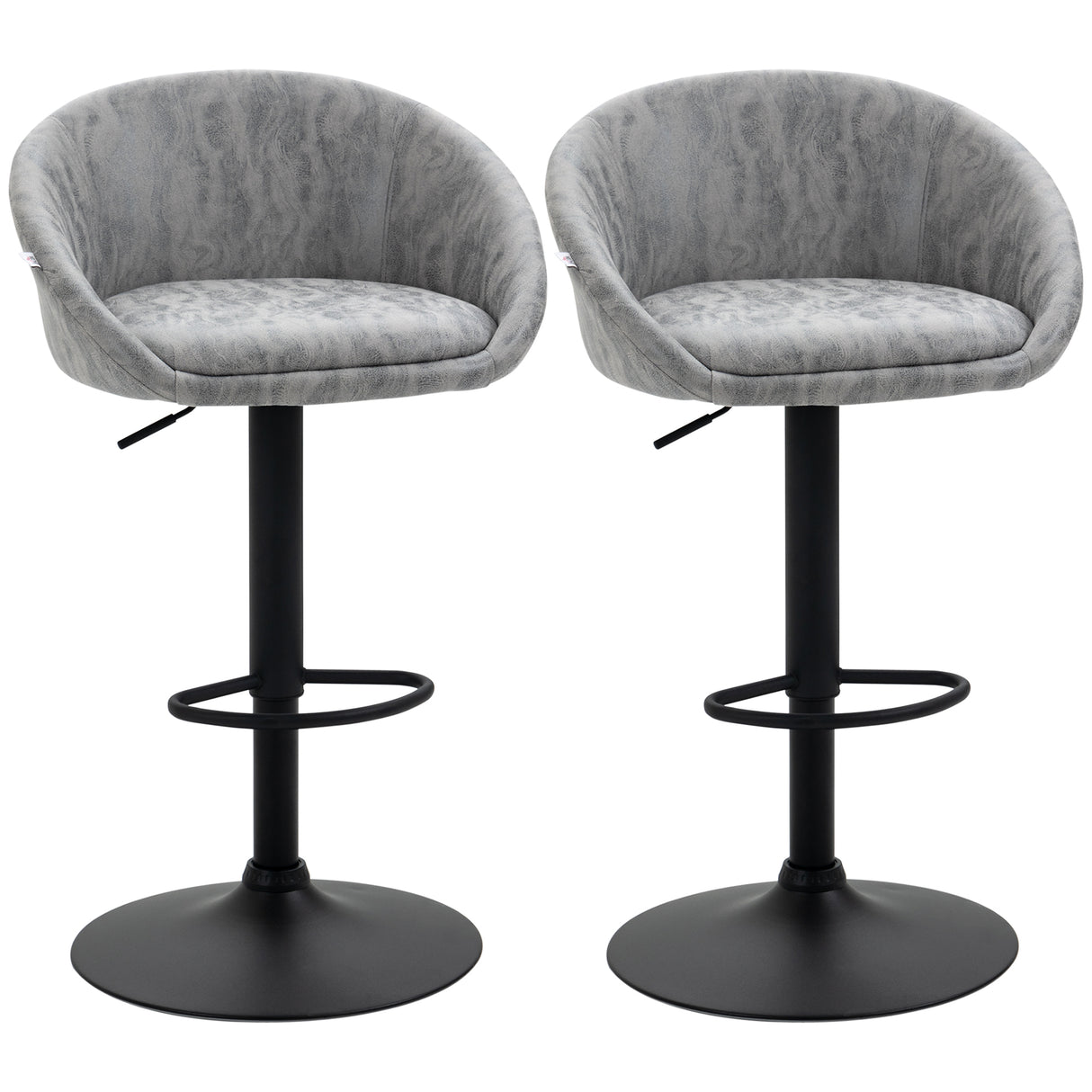 Faux Leather Bar Stools 57cm Wide in Set Of 2 - Velmora