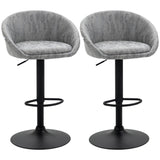 Faux Leather Bar Stools 57cm Wide in Set Of 2 - Velmora