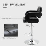 Faux Leather Bar Stools 64cm Wide in Set Of 2 - Velmora