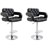 Faux Leather Bar Stools 64cm Wide in Set Of 2 - Velmora
