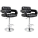 Faux Leather Bar Stools 64cm Wide in Set Of 2 - Velmora