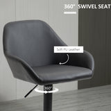 Faux Leather Bar Stools Height Adjustable Swivel in Set Of 2 - Velmora