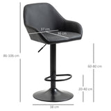 Faux Leather Bar Stools Height Adjustable Swivel in Set Of 2 - Velmora