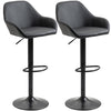 Faux Leather Bar Stools Height Adjustable Swivel in Set Of 2 - Velmora