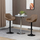 Faux Leather Bar Stools Height Adjustable Swivel in Set Of 2 - Velmora