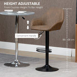 Faux Leather Bar Stools Height Adjustable Swivel in Set Of 2 - Velmora