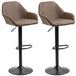 Faux Leather Bar Stools Height Adjustable Swivel in Set Of 2 - Velmora