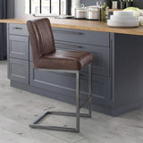 Faux Leather Bar Stools in Set Of 2 - Brooklyn
