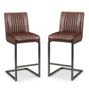 Faux Leather Bar Stools in Set Of 2 - Brooklyn