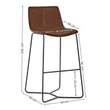 Faux Leather Bar Stools in Set Of 2 - Joren