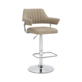 Faux Leather Bar Stools in Set Of 2 With Gas Lift Mechanism - Cortez