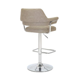 Faux Leather Bar Stools in Set Of 2 With Gas Lift Mechanism - Cortez