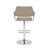 Faux Leather Bar Stools in Set Of 2 With Gas Lift Mechanism - Cortez