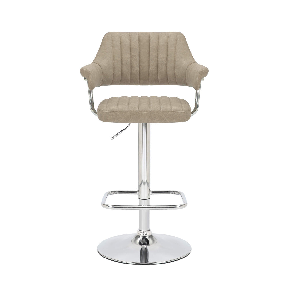 Faux Leather Bar Stools in Set Of 2 With Gas Lift Mechanism - Cortez