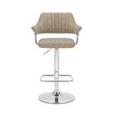 Faux Leather Bar Stools in Set Of 2 With Gas Lift Mechanism - Cortez