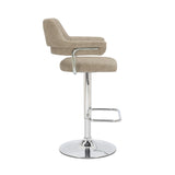 Faux Leather Bar Stools in Set Of 2 With Gas Lift Mechanism - Cortez