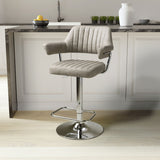 Faux Leather Bar Stools in Set Of 2 With Gas Lift Mechanism - Cortez