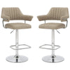 Faux Leather Bar Stools in Set Of 2 With Gas Lift Mechanism - Cortez