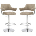 Faux Leather Bar Stools in Set Of 2 With Gas Lift Mechanism - Cortez