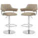 Faux Leather Bar Stools in Set Of 2 With Gas Lift Mechanism - Cortez