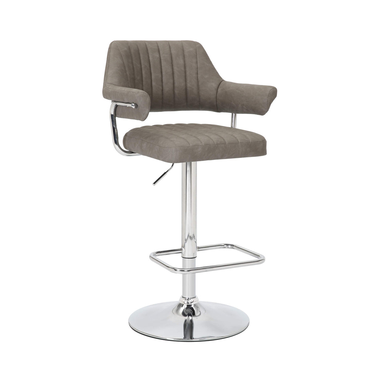 Faux Leather Bar Stools in Set Of 2 With Gas Lift Mechanism - Cortez