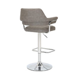 Faux Leather Bar Stools in Set Of 2 With Gas Lift Mechanism - Cortez