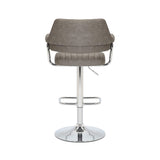 Faux Leather Bar Stools in Set Of 2 With Gas Lift Mechanism - Cortez