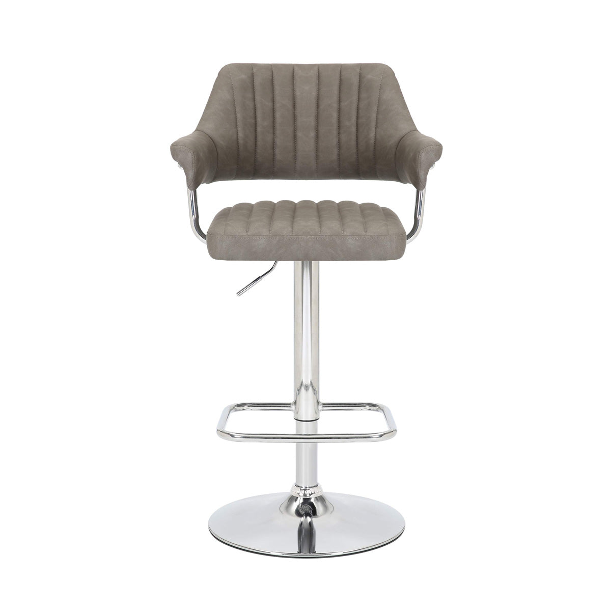 Faux Leather Bar Stools in Set Of 2 With Gas Lift Mechanism - Cortez