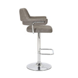 Faux Leather Bar Stools in Set Of 2 With Gas Lift Mechanism - Cortez