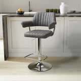 Faux Leather Bar Stools in Set Of 2 With Gas Lift Mechanism - Cortez