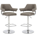 Faux Leather Bar Stools in Set Of 2 With Gas Lift Mechanism - Cortez