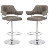 Faux Leather Bar Stools in Set Of 2 With Gas Lift Mechanism - Cortez