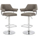 Faux Leather Bar Stools in Set Of 2 With Gas Lift Mechanism - Cortez