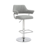 Faux Leather Bar Stools in Set Of 2 With Gas Lift Mechanism - Cortez