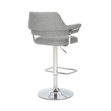 Faux Leather Bar Stools in Set Of 2 With Gas Lift Mechanism - Cortez