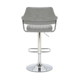 Faux Leather Bar Stools in Set Of 2 With Gas Lift Mechanism - Cortez
