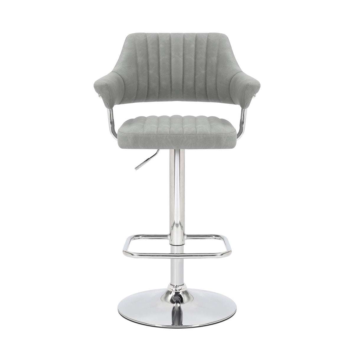 Faux Leather Bar Stools in Set Of 2 With Gas Lift Mechanism - Cortez
