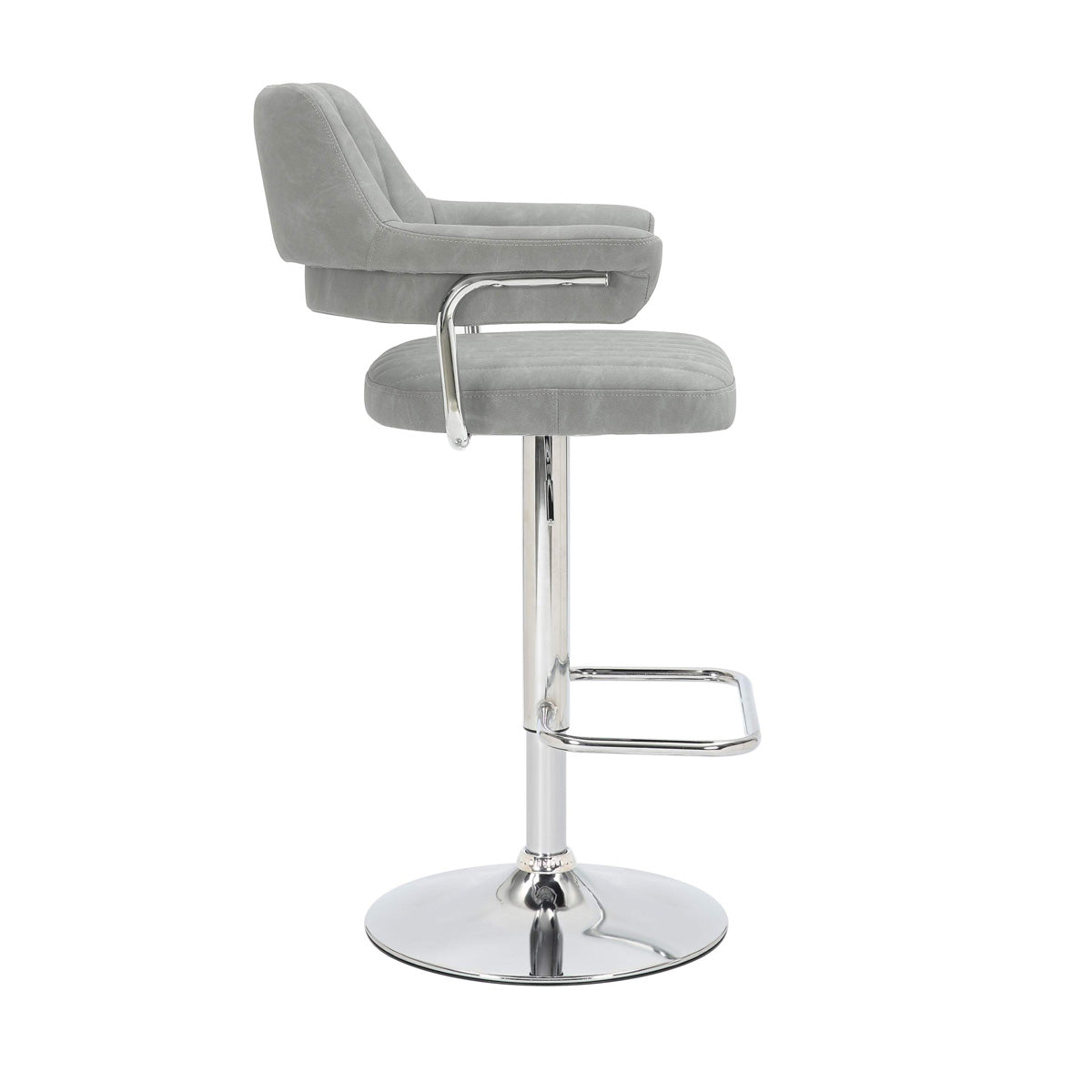 Faux Leather Bar Stools in Set Of 2 With Gas Lift Mechanism - Cortez